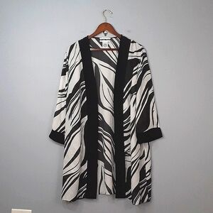 Dana Kay 90's Vintage Old Hollywood Animal Print Zebra Tunic Cover Up Top